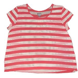 Coral and white striped mesh converse all star shirt